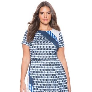 Placed Print Fit and Flare Dress